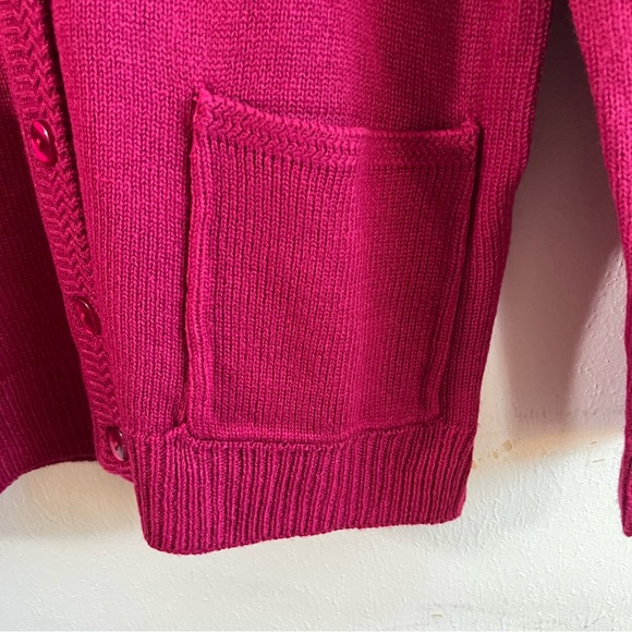 Vintage Jenny Cardigan Hot Pink Knit Button Front Sweater Sz SP NWT Old Stock - Picture 9 of 11